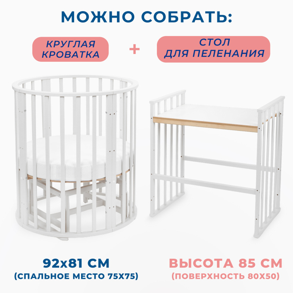 Кроватка МИШКА 7 в 1 МАЯТНИК