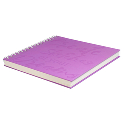 Альбом для рисования (Скетчпад) 210х210 мм, 40 л, блок - белый офсет 160 г/м², арт. 70190 КОТ И ЛАВАНДА /обложка полноцветная печать, твёрдый переплёт на гребне, матовая ламинация, УФ-лак выборочный /