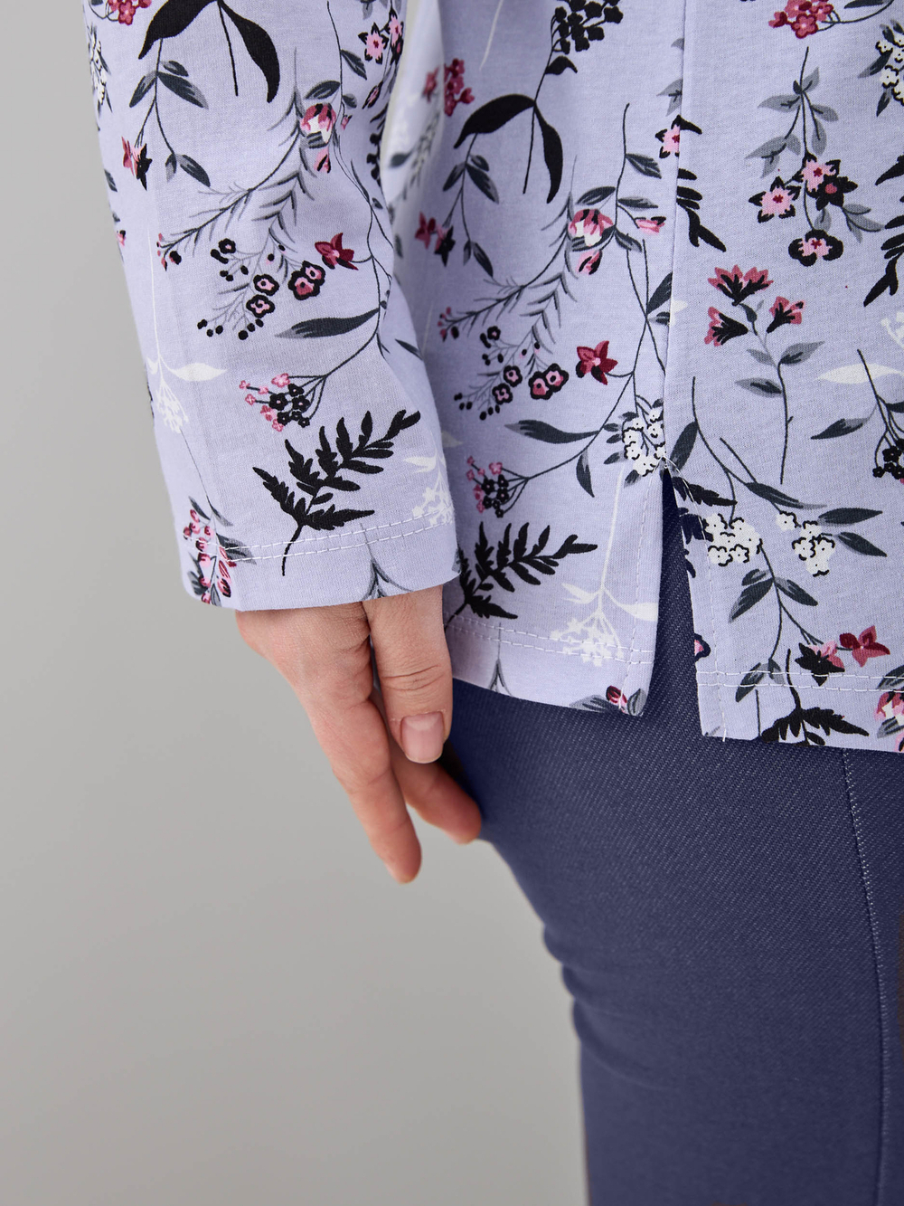 Блузка БЛ-22/голубой-цветыветочка