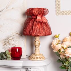 Настольная лампа Корса Айвори с абажуром Мадлен Роза