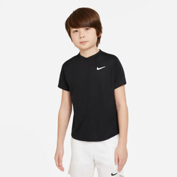 Детская теннисная футболка Nike Court Dri-Fit Victory Short Sleeve Top - black/black/white