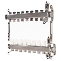 Коллектор Royal Thermo нерж. в сборе универсальный 1 ВР-3/4 НР с автомат. воздухоотвод-ми 8 вых.
