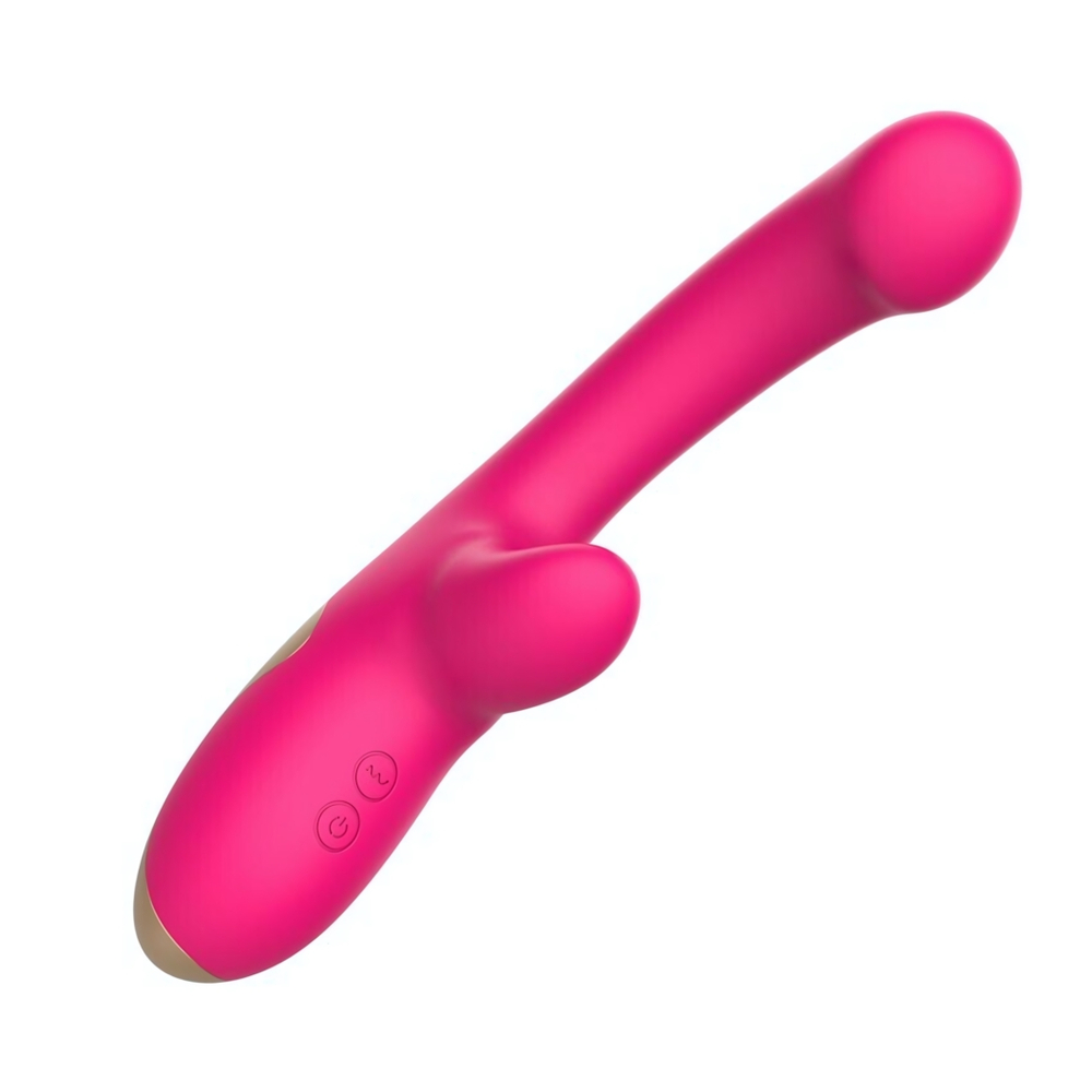 Розовый изогнутый вибромассажер - 20,3 см. (Цвет: розовый)