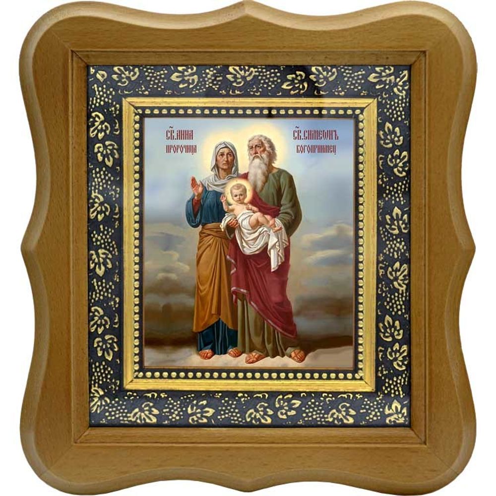 Праведные Симеон Богоприимец и Анна Пророчица. Икона на холсте.