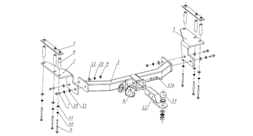 Фаркоп с элект. Smart, на Ssang Yong Kyron 2 FA 0580-E (с 2005 по 2015 г.в.) (паспорт и сертификат в комплекте) Бизон
