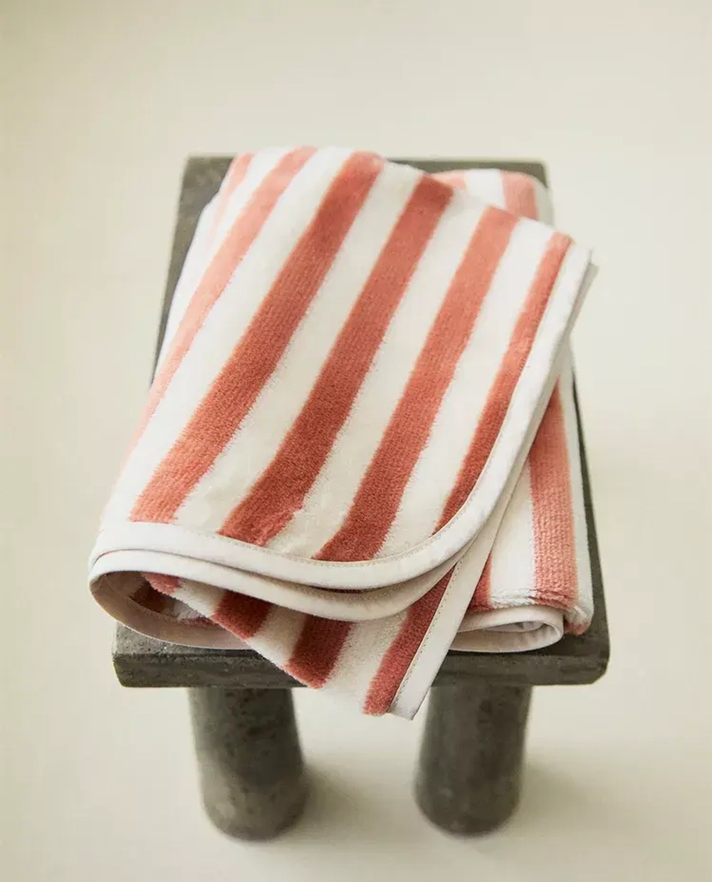 ZARA HOME ДЕТСКОЕ ПОЛОТЕНЦЕ В ПОЛОСКУ, КРАСНОВАТО-КОРИЧНЕВЫЙ