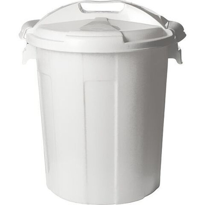 Бак для мусора с крышкой;пластик;35л;D=42,H=48см;белый (Цвет: белый)