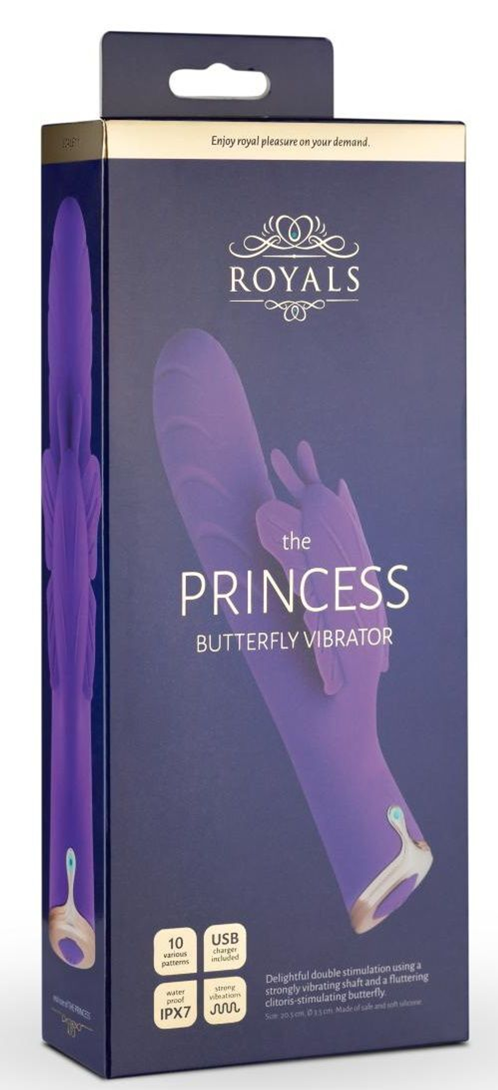 Фиолетовый вибратор-кролик The Princess Butterfly Vibrator - 20,5 см. (Цвет: фиолетовый)