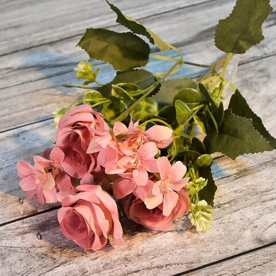 Цветы искусственные "Роза" букет 30см 149NA-42 микс