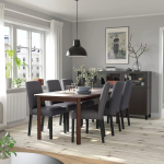 Стол+6 стульев - STRANDTORP  / BERGMUND IKEA/ СТРАНДТОРП/БЕРГМУНД ИКЕА, 205х95х75 см, серый/коричневый