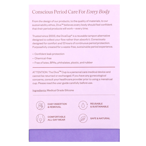 Diva International, DivaCup, тип 2, 1 многоразовая менструальная чаша