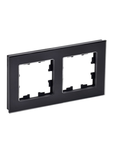 Рамка 2-м BRITE РУ-2-2-БрЧ стекло черн. IEK BR-M22-G-K02