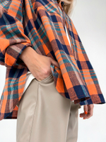 Рубашка в клетку оранжевая 5