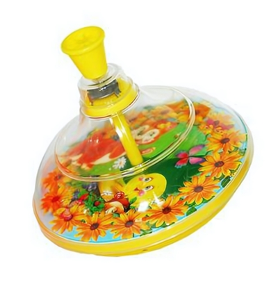 Юла прозрачная "Колобок" d14,5 h16 см в сетке