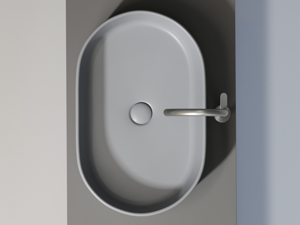 Умывальник чаша накладная овальная (цвет Антрацит Матовый) Element 608x385x122мм