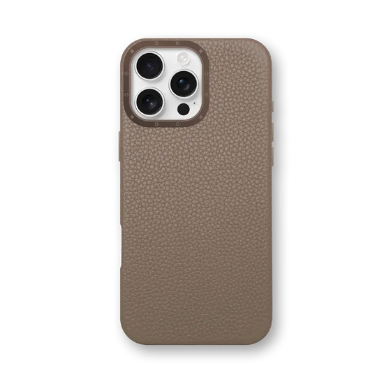 Чехол для iPhone 16 - Зернистая кожа - бежевый