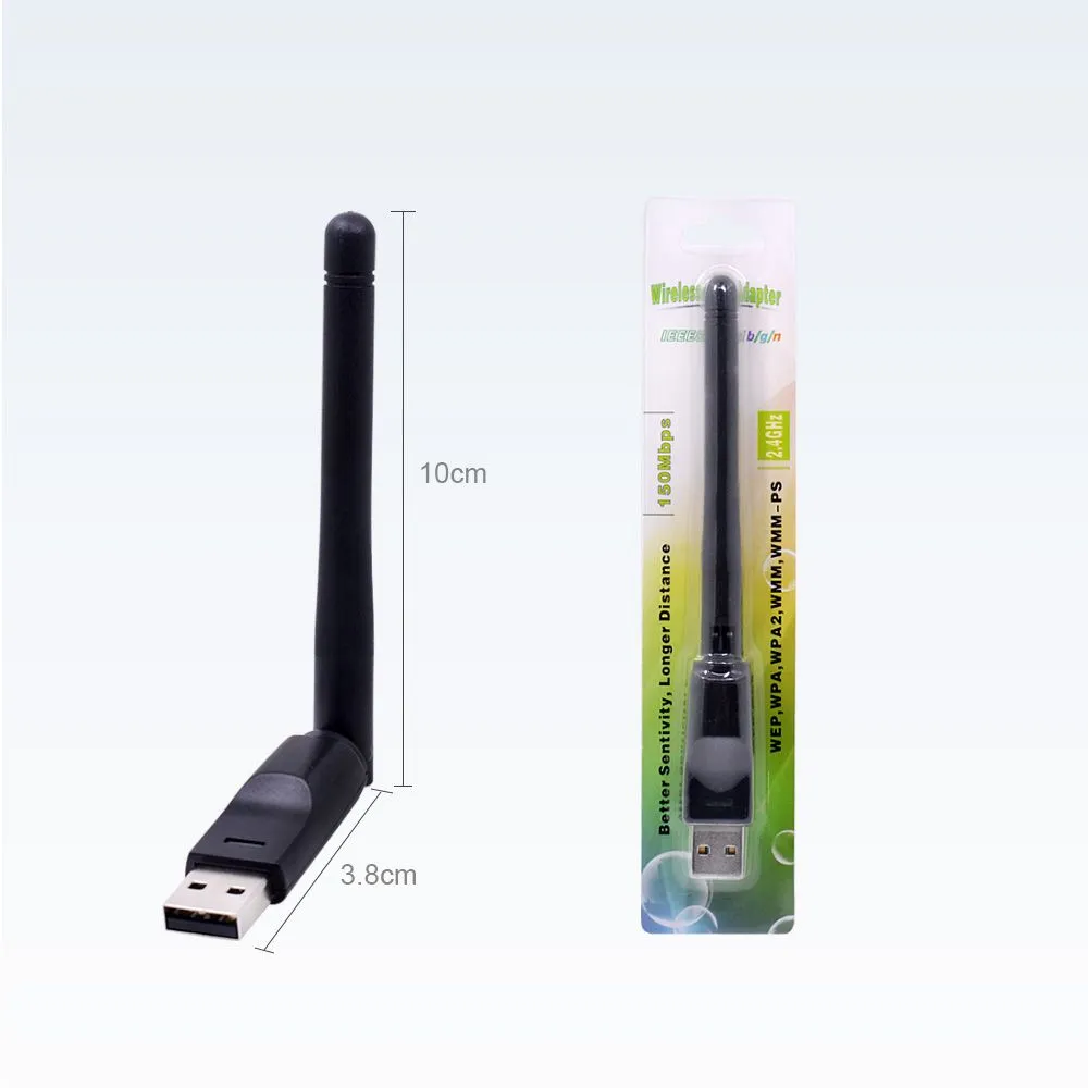 Wi-Fi адаптер USB 2.0 150 Мбит/с чипе MT7601 для компьютеров и большинство приставок портативный