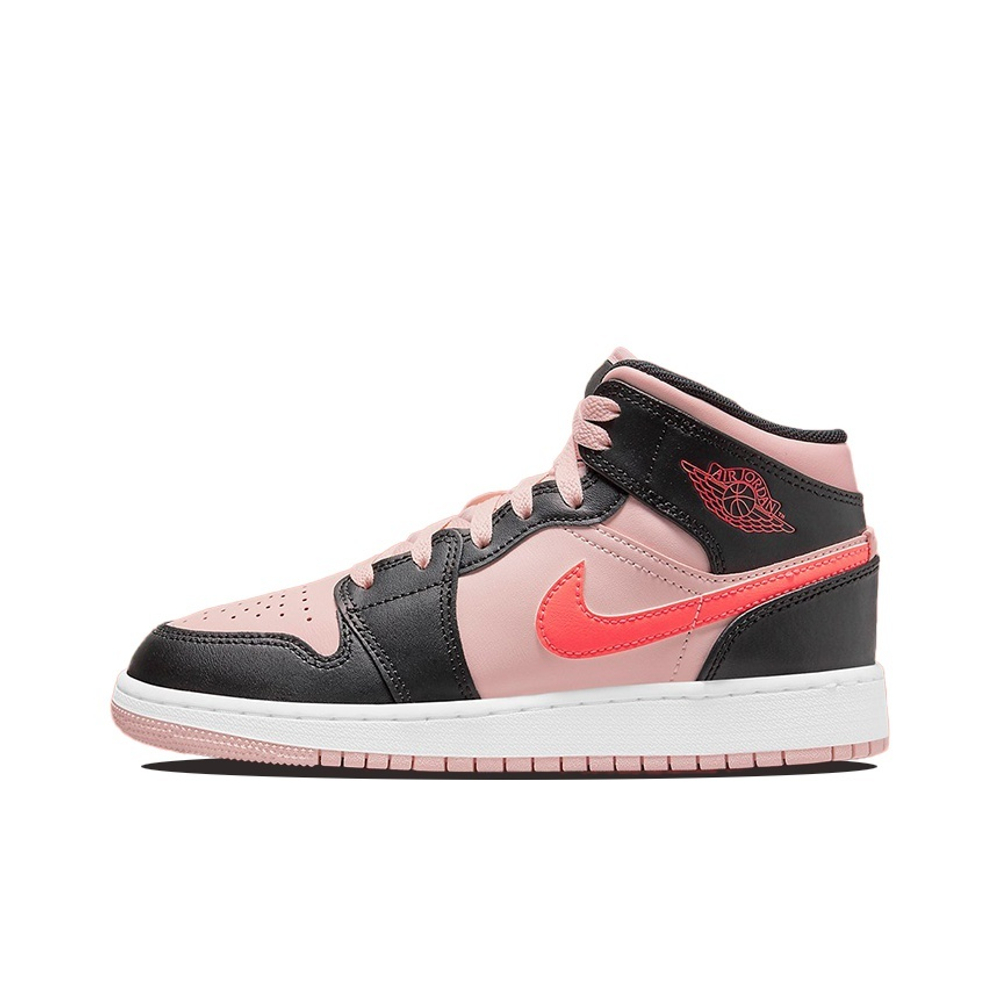 Кроссовки Air Jordan 1 Mid Black Pink Crimson