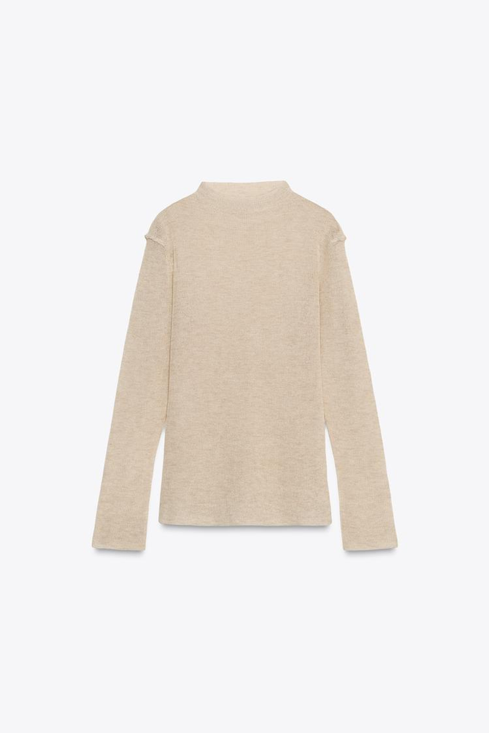 ZARA ТРИКОТАЖНЫЙ СВИТЕР С ВОРОТНИКОМ «ПЕРКИНС», ПЕСОЧНЫЙ