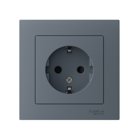 Розетка 1-м СП AtlasDesign 16А IP20 с заземл. защ. шторки в сборе грифель SE ATN000744