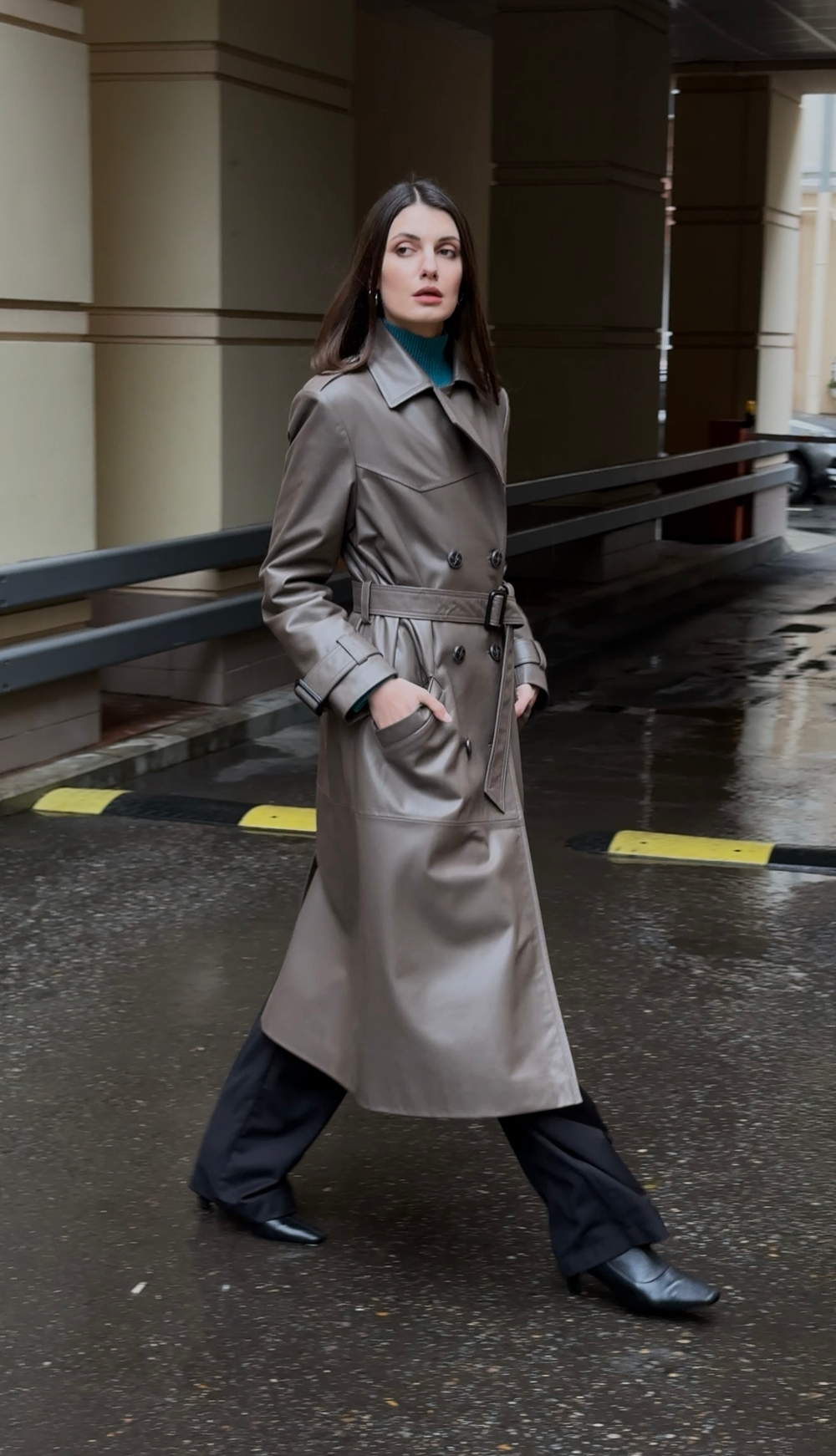 Тренч двубортный "Тауп"