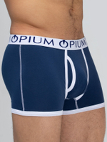 Мужские трусы-боксеры с контрастным поясом и отделкой (Размер: L) (Цвет: изумрудный)