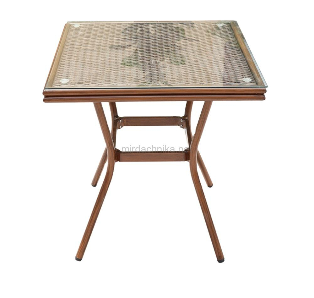 Стол квадратный из искусственного ротанга 70х70 БАМБУК "BAMBOO" арт.2012