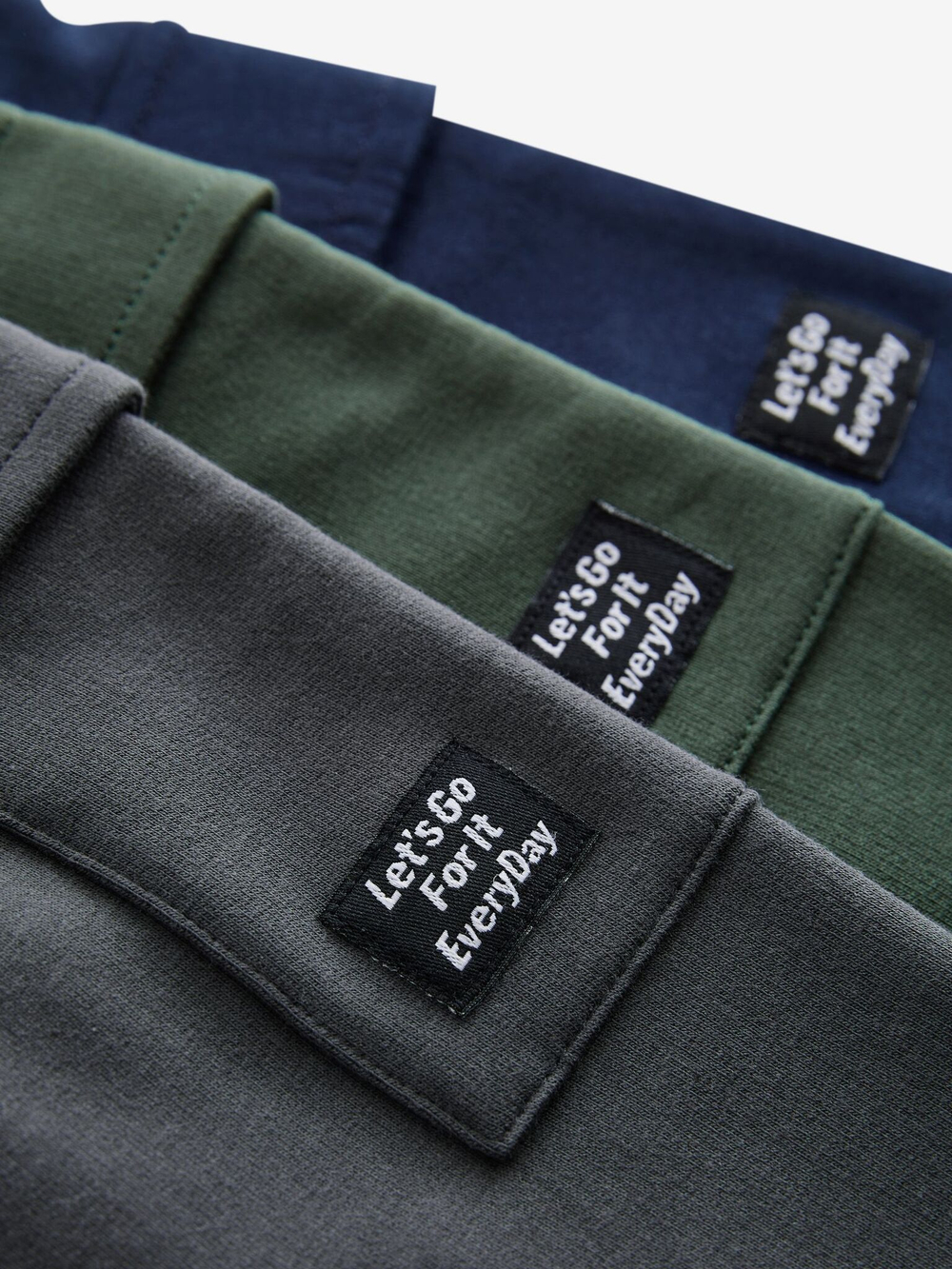 Джоггеры для мальчика Next N96-296, 3 шт., Темно-синий, Серый, Хаки