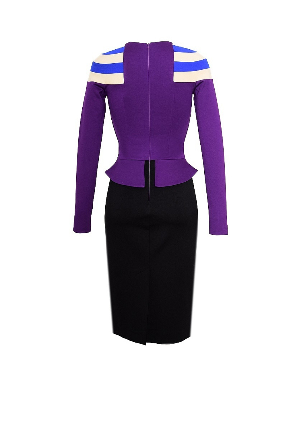 Платье-футляр с баской и вставками на плечах 27-16FW