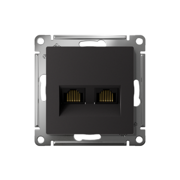 Розетка компьютерная 2-м AtlasDesign RJ45 кат.5E механизм карбон SE ATN001085