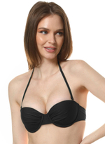 Раздельный купальник Valery: лиф-фашия и высокие плавки (Размер: C/L) (Цвет: черный)