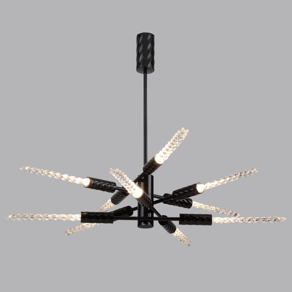 5459/28L L-VISION ODL_EX26 041 черный глянцевый/прозрачн./металл/стекло Люстра LED 28W (10*2.8W) 3000K 1260Лм KOLOS