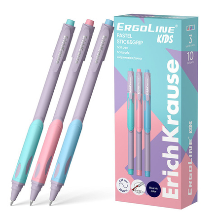 Ручка шар. EK ErgoLine Kids Stick & Grip синяя, 0,5мм