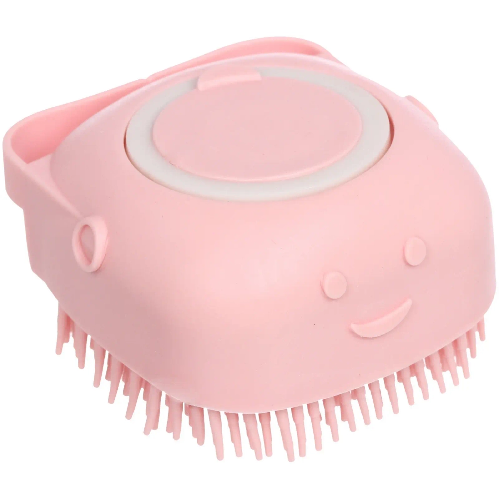 Щетка для вычесывания шерсти и мытья «Счастливый хвост!», цвет розовый, 8*4,5см/80мл (коробка)