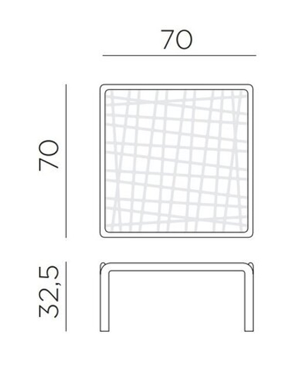 Столик пластиковый кофейный Nardi Komodo Tavolino, агава
