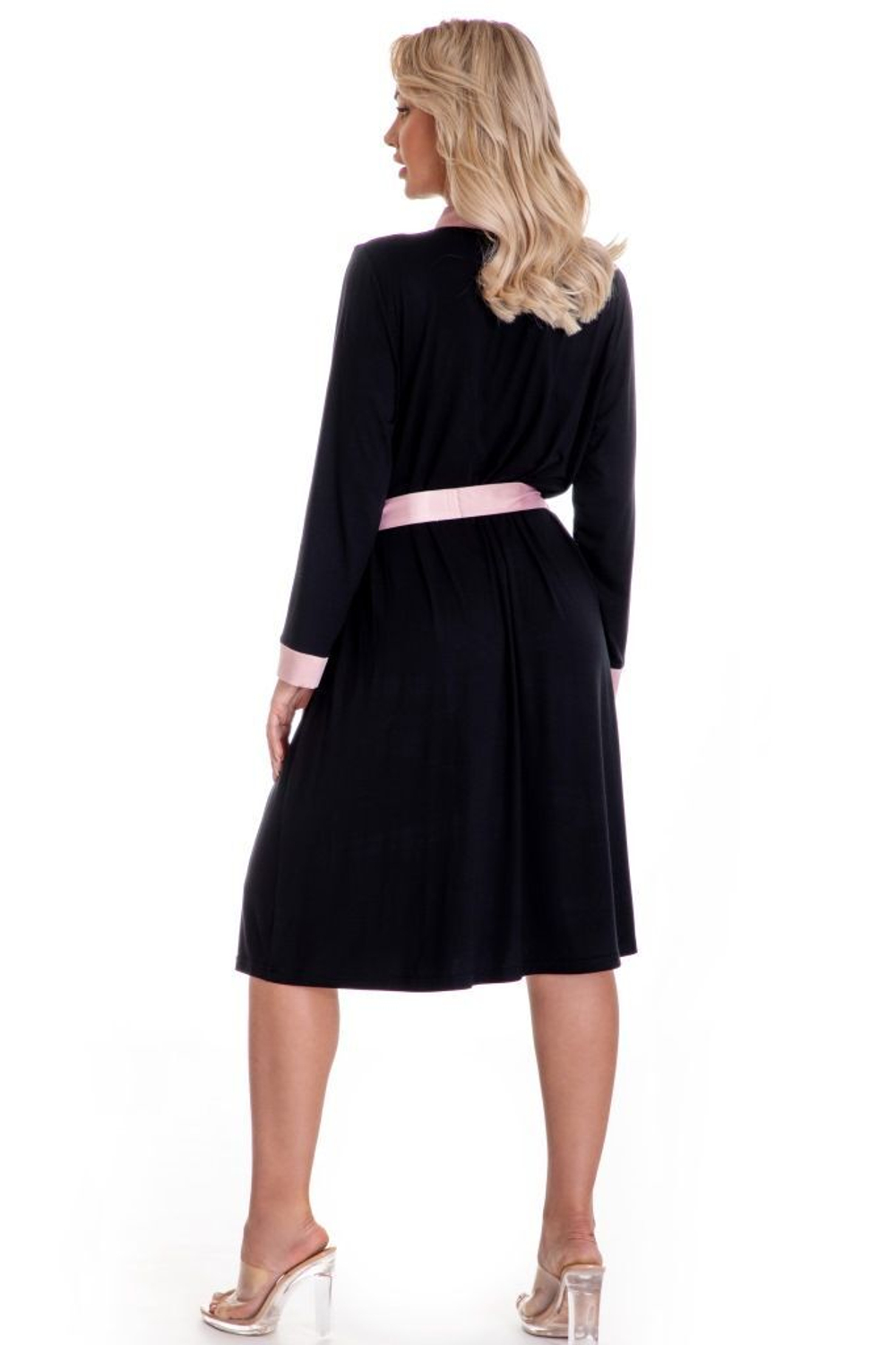 Халат Dream с контрастной отделкой (Размер: S-M) (Цвет: черный)