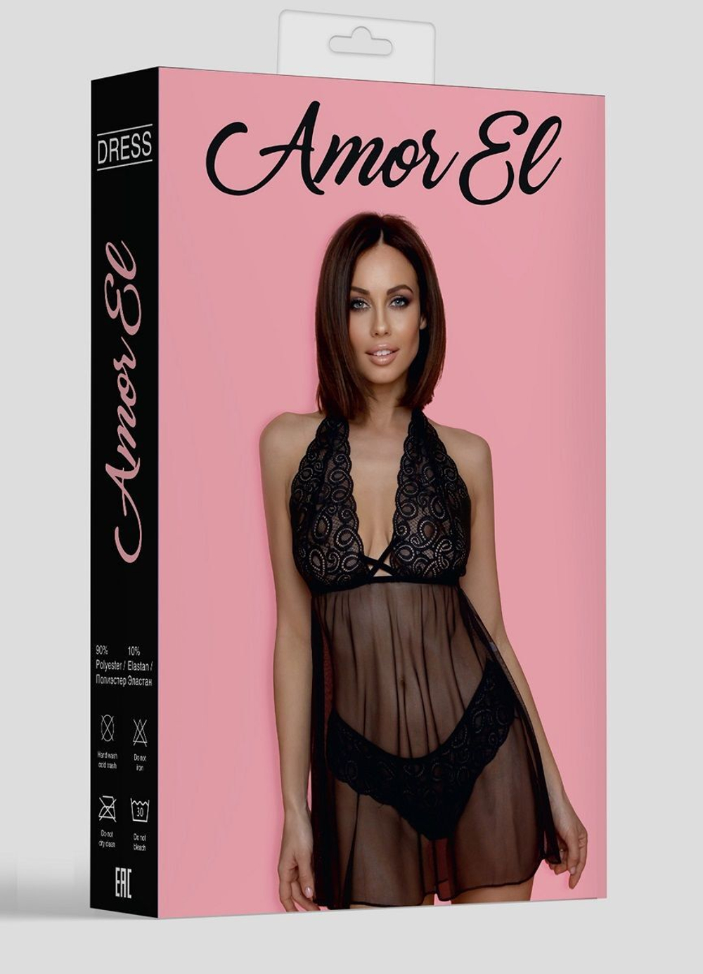 Черный полупрозрачный бэби-долл (Размер: S-M) (Цвет: черный)