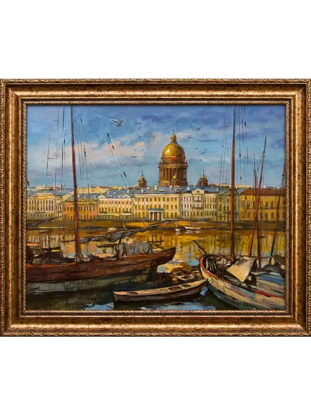Картина маслом "Вид с Невы" Немчинов