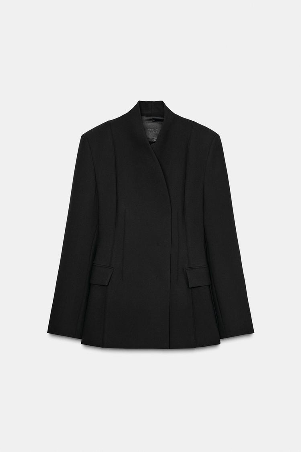 ZARA ПРИТАЛЕННЫЙ БЛЕЙЗЕР ИЗ КОЛЛЕКЦИИ ZW, ЧЕРНЫЙ