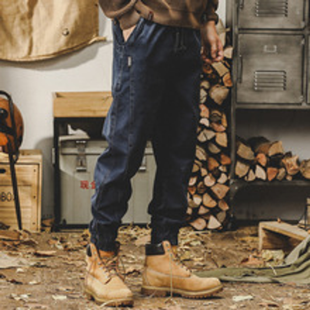 Модные мужские повседневные рабочие брюки c резинкой внизу