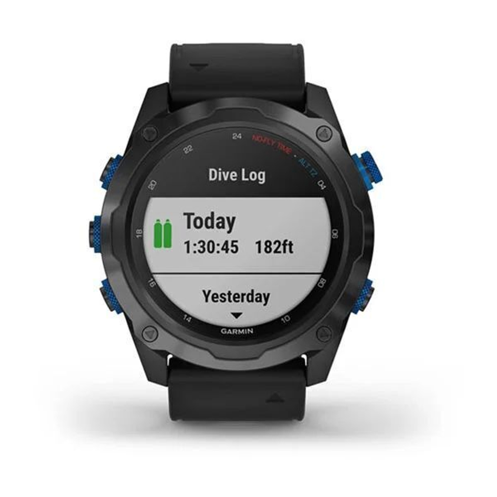 Умные часы Garmin Descent MK2I титановые с DLC-покрытием и черным ремешком
