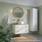 Тумба подвесная IDDIS Torr, со столешницей, 80 см, белый матовый, TOR80WBi95K