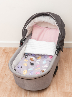 Комплект в коляску Зайки серые