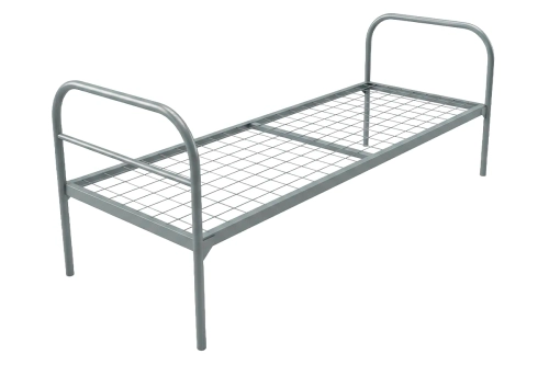 Кровать металлическая одноярусная Бюджет +, 70x190 см, сетка 100х50, 1 перемычка