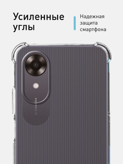 Чехол ROSCO для OPPO A17k (арт. OPPO-A17K-HARD-TPU-TRANSPARENT)
