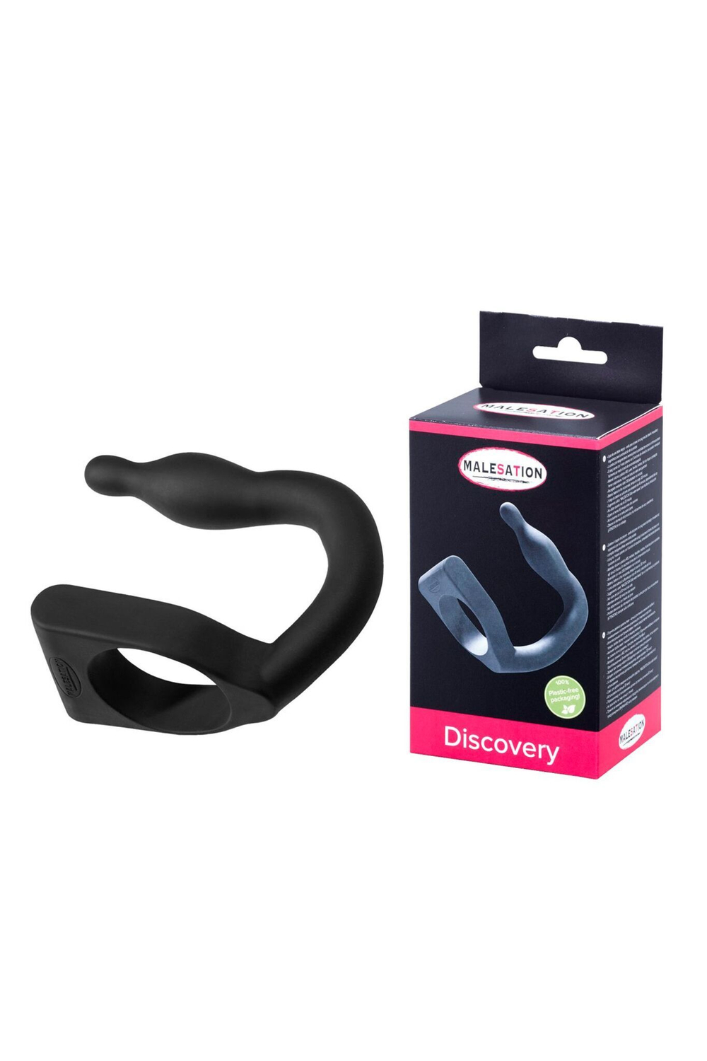 Эрекционное кольцо с вибровтулкой Discovery (Цвет: черный)