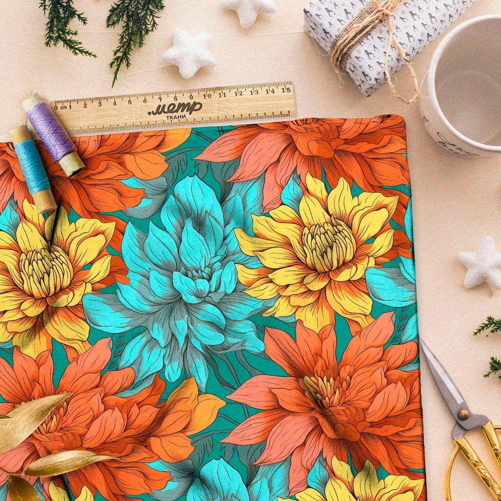 Ткань премиум сатин тайный сад