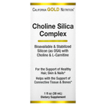 California Gold Nutrition, холиновый и кремниевый комплекс, биодоступный и стабилизированный кремний с холином и L-карнитином, 30 мл (1 жидк. унция)