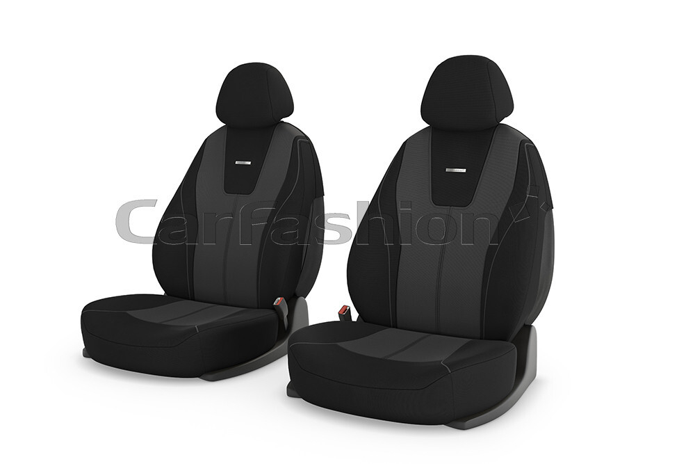 Чехлы на перед сидения (2шт) CarFashion «DOUGLAS FRONT» 21036 - Трикотаж -т.серый/черный/т.серый