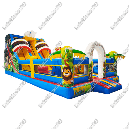 Коммерческий надувной батут "Слоник со скалодромом" 12*5*5,5 м СЛОН 3D